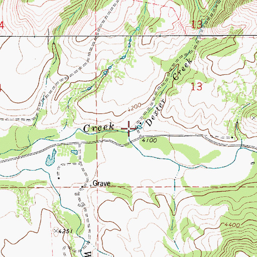 Topographic Map of Dexter Creek, MT