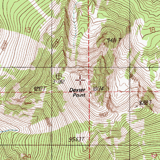 Topographic Map of Dexter Point, MT