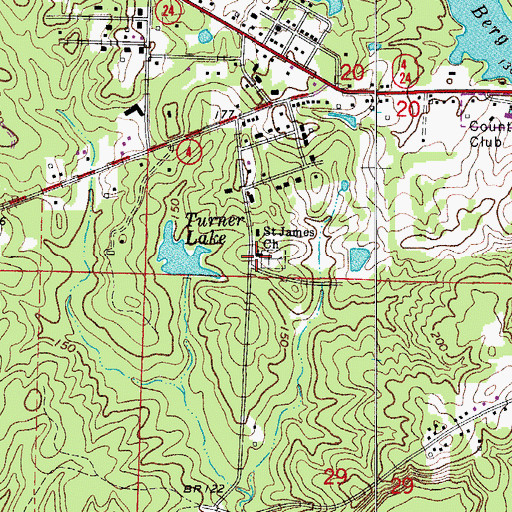 Topographic Map of Saint James Baptist Church, AR