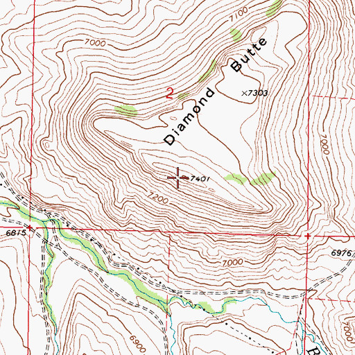 Topographic Map of Diamond Butte, MT