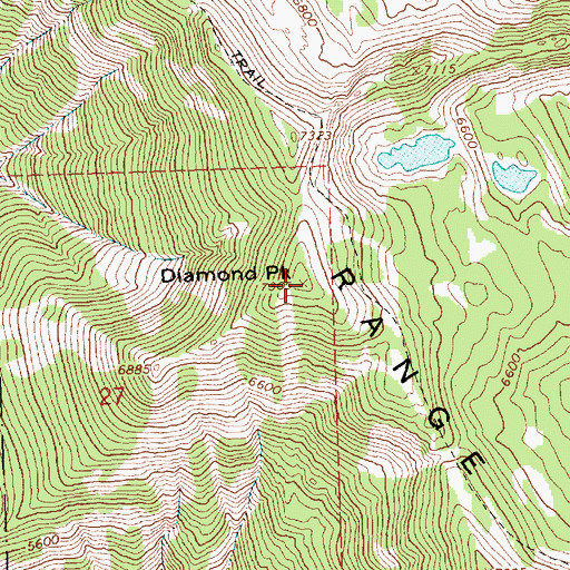 Topographic Map of Diamond Peak, MT