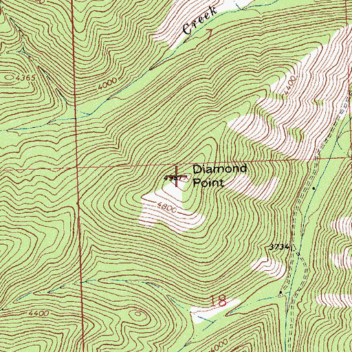 Topographic Map of Diamond Point, MT