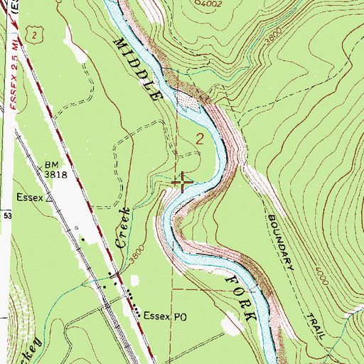 Topographic Map of Dickey Creek, MT