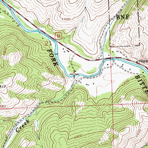 Topographic Map of Dickson Creek, MT