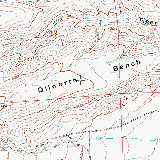 Topographic Map of Dilworth Bench, MT