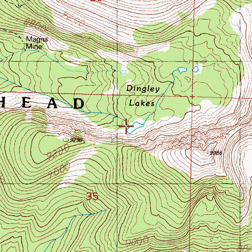 Topographic Map of Dingley Lakes, MT