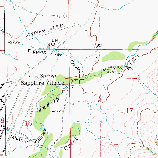 Topographic Map of Dipping Vat Coulee, MT