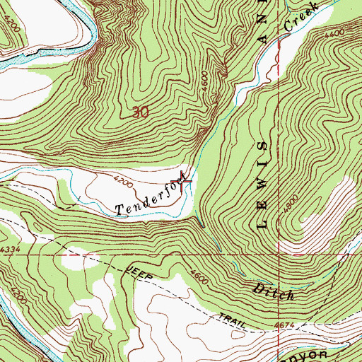 Topographic Map of Ditch Creek, MT