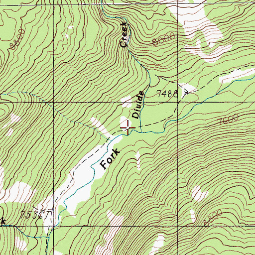 Topographic Map of Divide Creek, MT