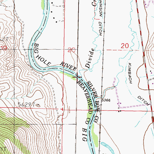Topographic Map of Divide Creek, MT