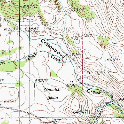 Topographic Map of Dixon Creek, MT