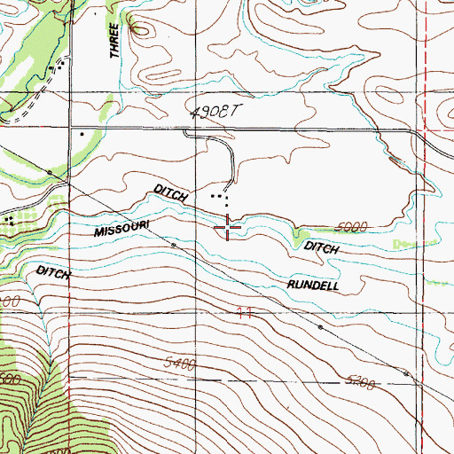 Topographic Map of Dodge Ditch, MT