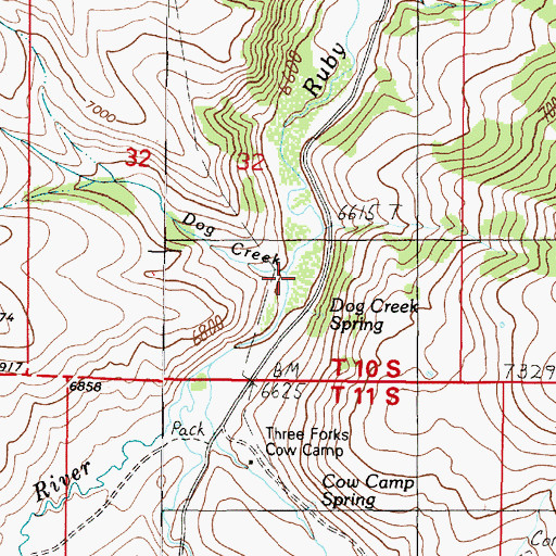 Topographic Map of Dog Creek, MT