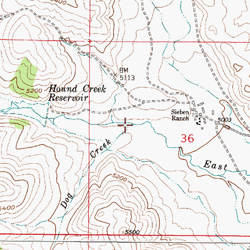 Topographic Map of Dog Creek, MT