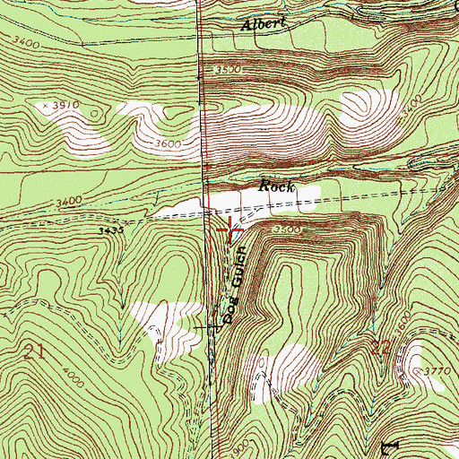 Topographic Map of Dog Gulch, MT