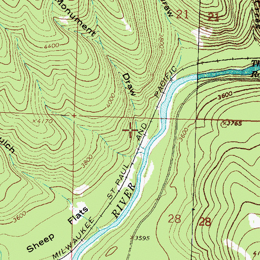 Topographic Map of Dog Monument Draw, MT