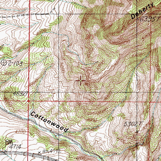 Topographic Map of Doherty Mountain, MT