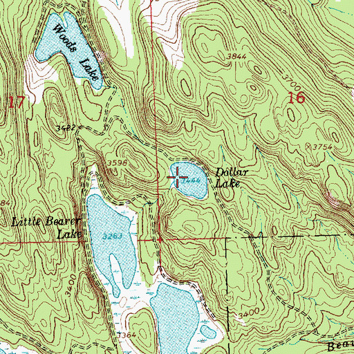 Topographic Map of Dollar Lake, MT