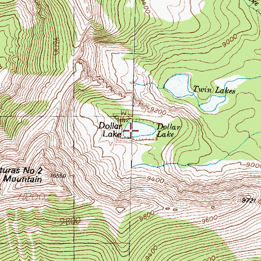 Topographic Map of Dollar Lake, MT