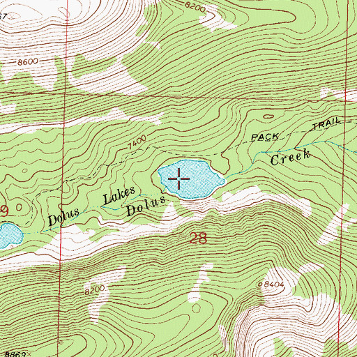 Topographic Map of Dolus Lakes, MT