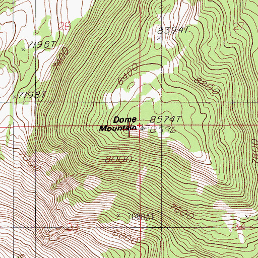 Topographic Map of Dome Mountain, MT