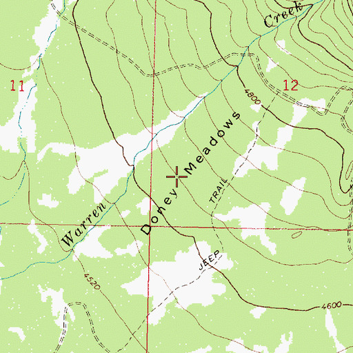 Topographic Map of Doney Meadows, MT
