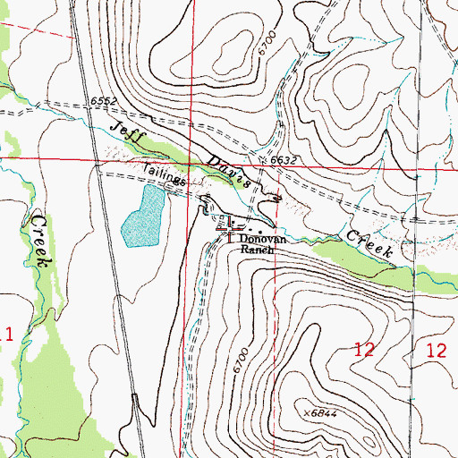 Topographic Map of Donovan Ranch, MT