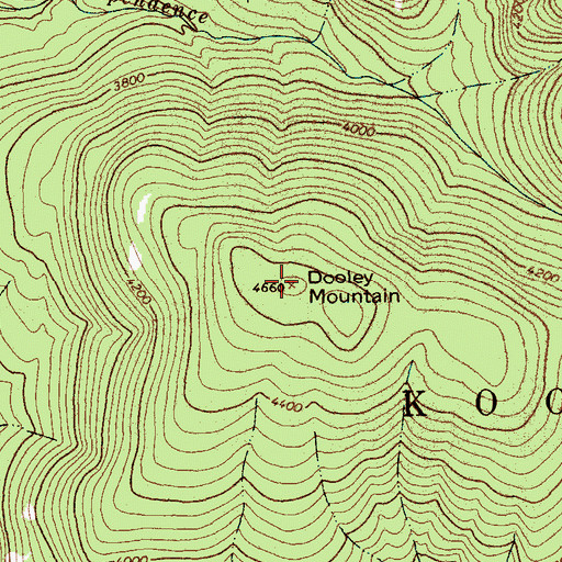 Topographic Map of Dooley Mountain, MT