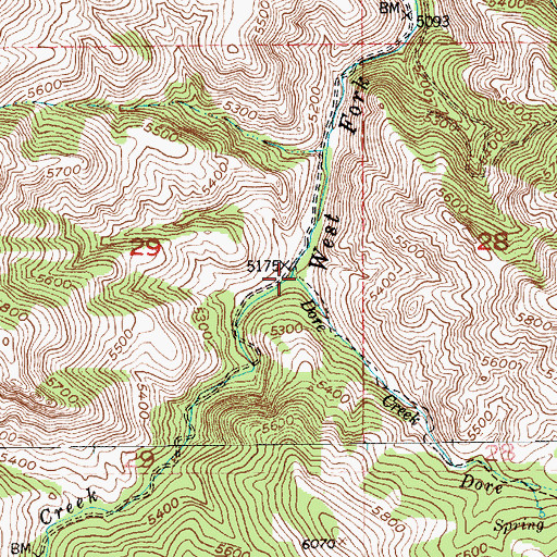 Topographic Map of Dore Creek, MT