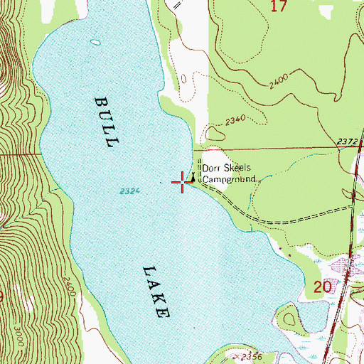 Topographic Map of Dorr Skeels Campground, MT