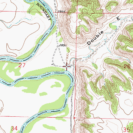 Topographic Map of Double E Coulee, MT