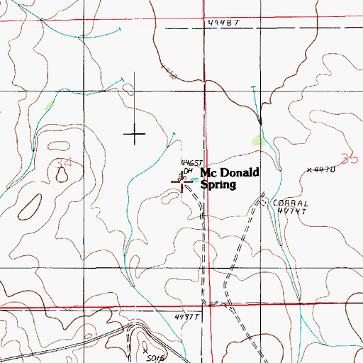 Topographic Map of McDonald Spring, AZ