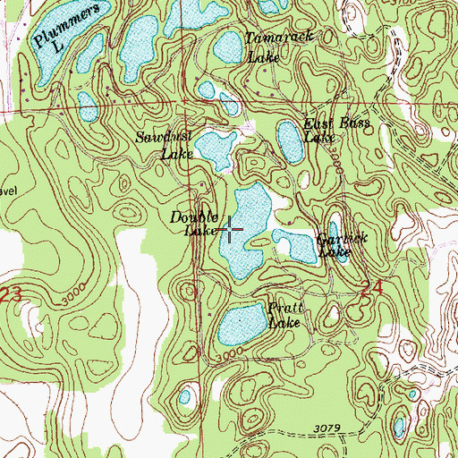 Topographic Map of Double Lake, MT