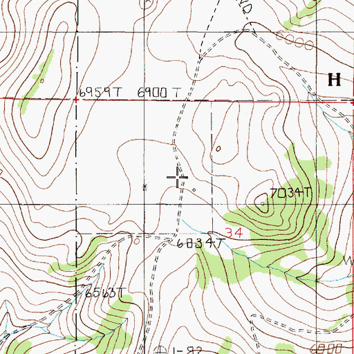 Topographic Map of Doughty Ranch, MT