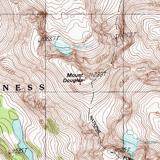 Topographic Map of Mount Douglas, MT