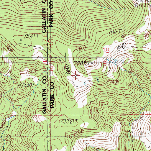 Topographic Map of Doyle Cabin, MT