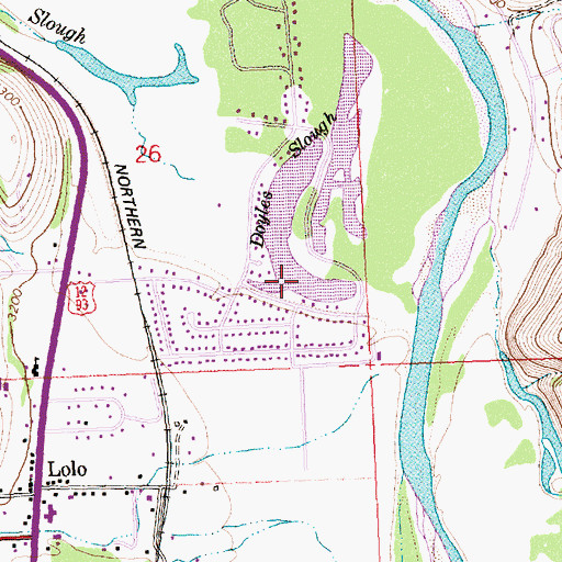 Topographic Map of Doyles Slough, MT