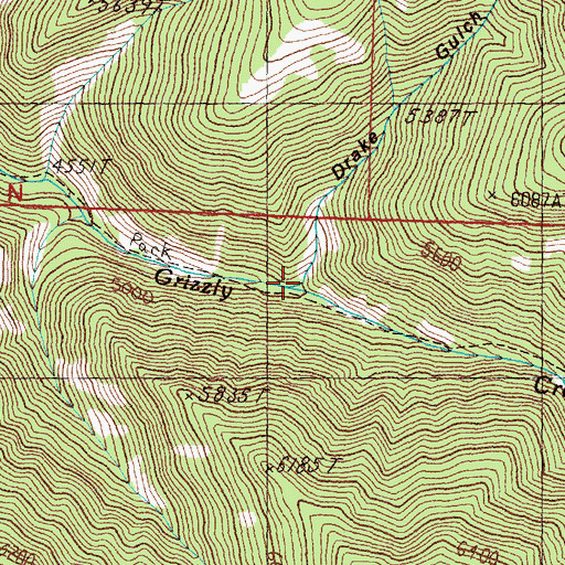 Topographic Map of Drake Gulch, MT