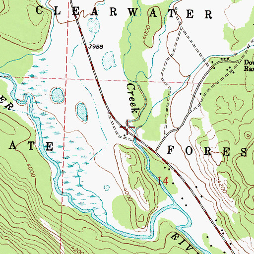 Topographic Map of Drew Creek, MT