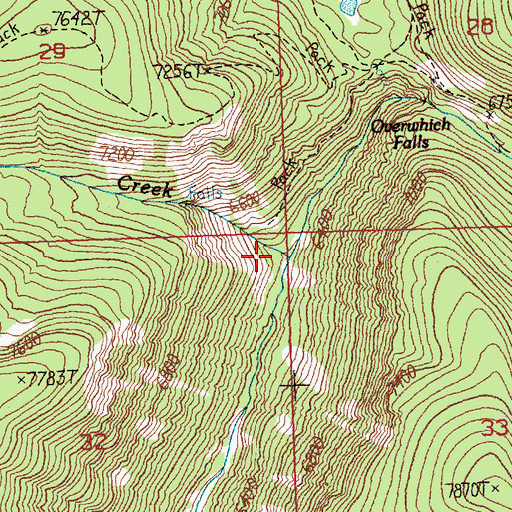 Topographic Map of Drop Creek, MT