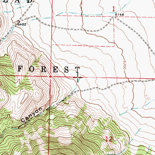 Topographic Map of Dry Canyon, MT