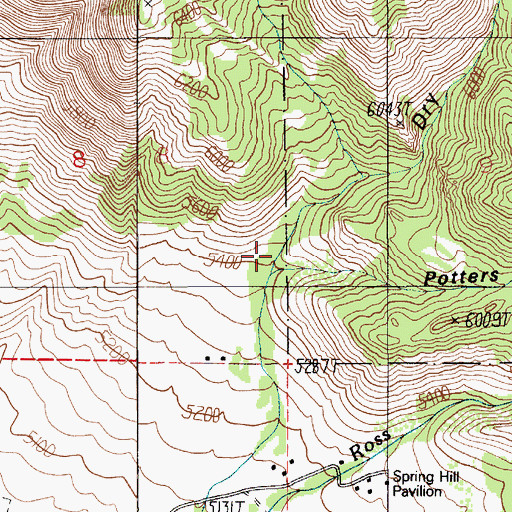 Topographic Map of Dry Canyon, MT