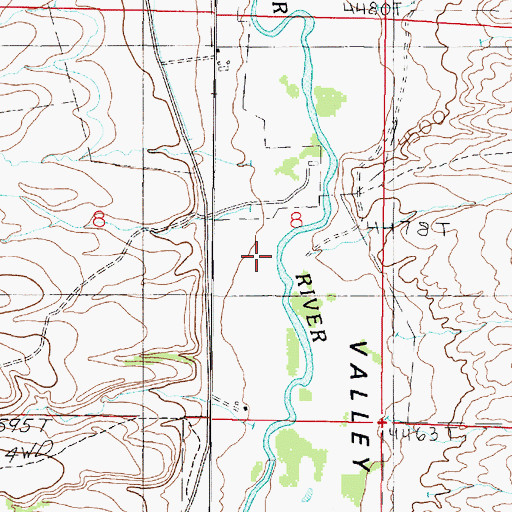 Topographic Map of Dry Cottonwood Creek, MT