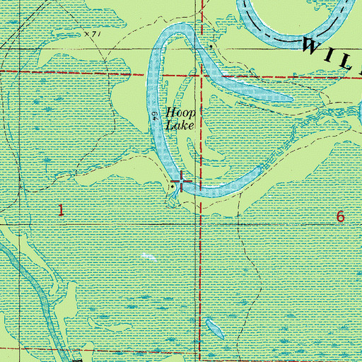 Topographic Map of Hoop Lake, AR