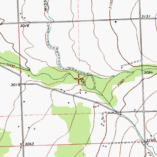 Topographic Map of Dry Creek, MT