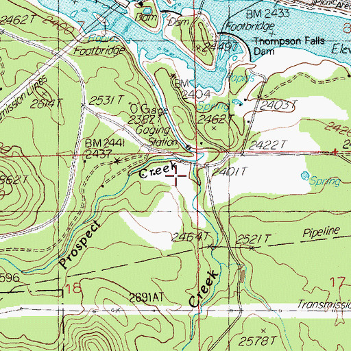 Topographic Map of Dry Creek, MT
