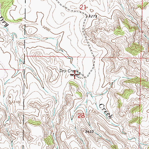Topographic Map of Dry Creek Well, MT