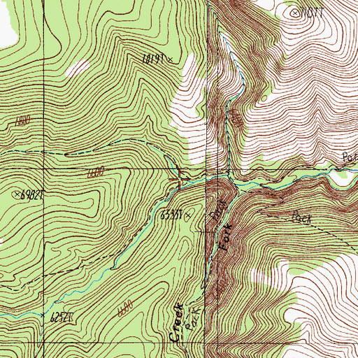 Topographic Map of Dry Fork, MT