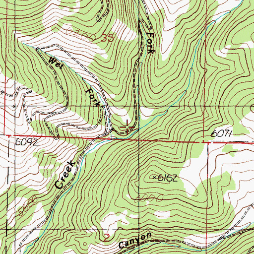 Topographic Map of Dry Fork, MT