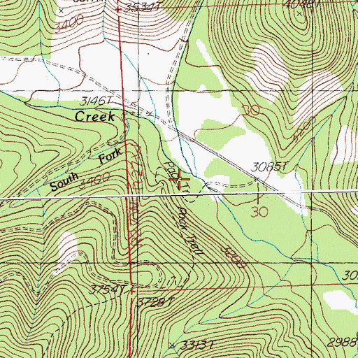 Topographic Map of Dry Fork, MT